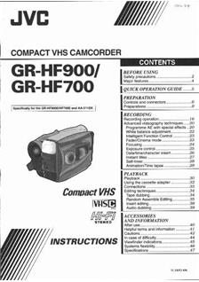 JVC GR HF 700 manual. Camera Instructions.